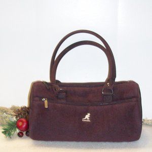 KANGOL NWOT Purple Angora Blend & Nylon Barrel Bag 12"L x 7"H x 5"D